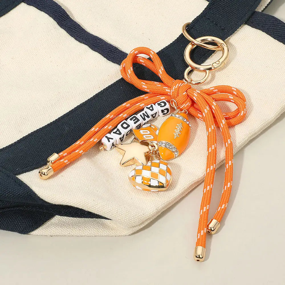 Game Day Football Charm Keychain & Bag Charm
