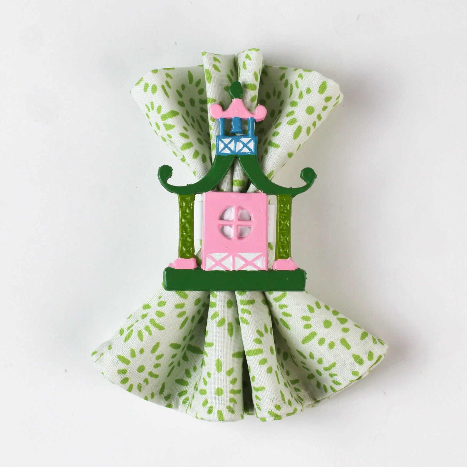 Chinoiserie Pagoda Napkin Rings, Set of 4