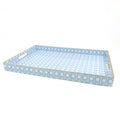 Blue Cane Rectangular Decorative Serving Tray