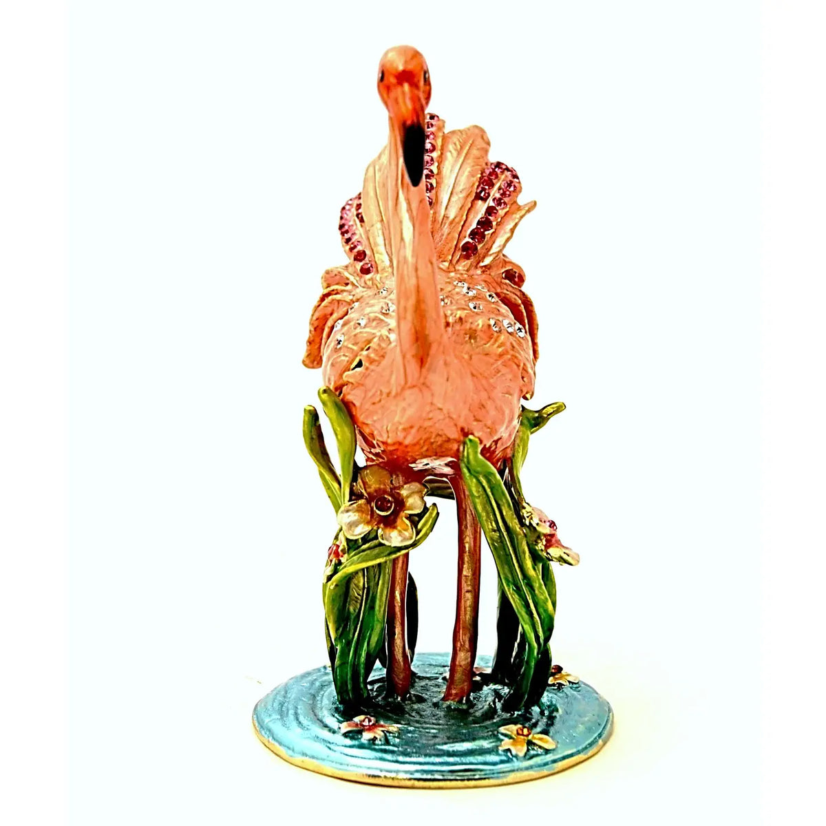 Hand Made Pink Flamingo Trinket Box | Palm Beach Home Decor