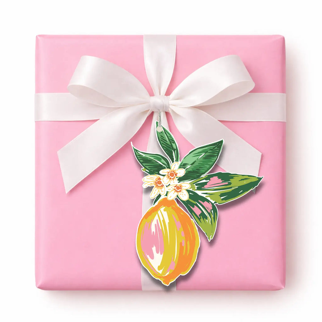 Die-Cut Lemon Blossom Flower Gift Tag Set