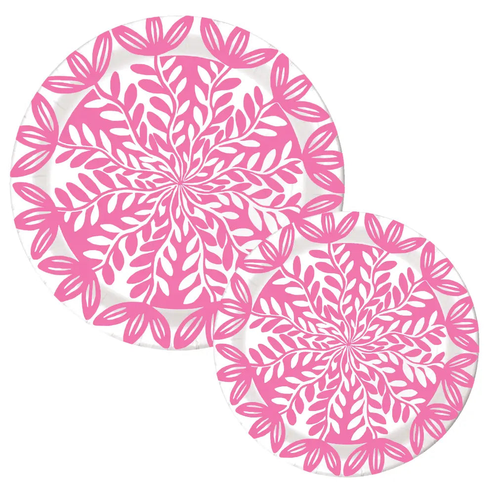 Pink Floral Premium Paper Plate | Party Table Decor