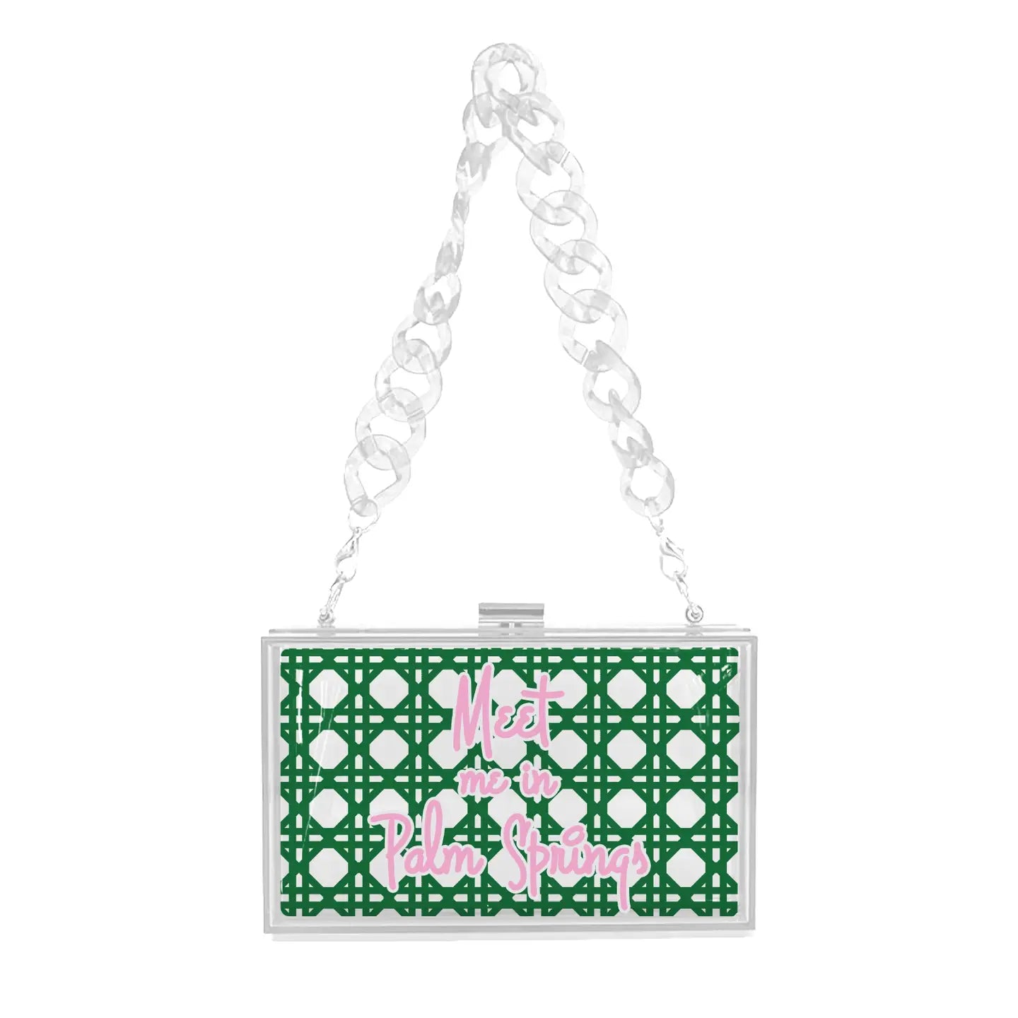 Custom Printed Clear Clutch - Meet Me On The Courts
