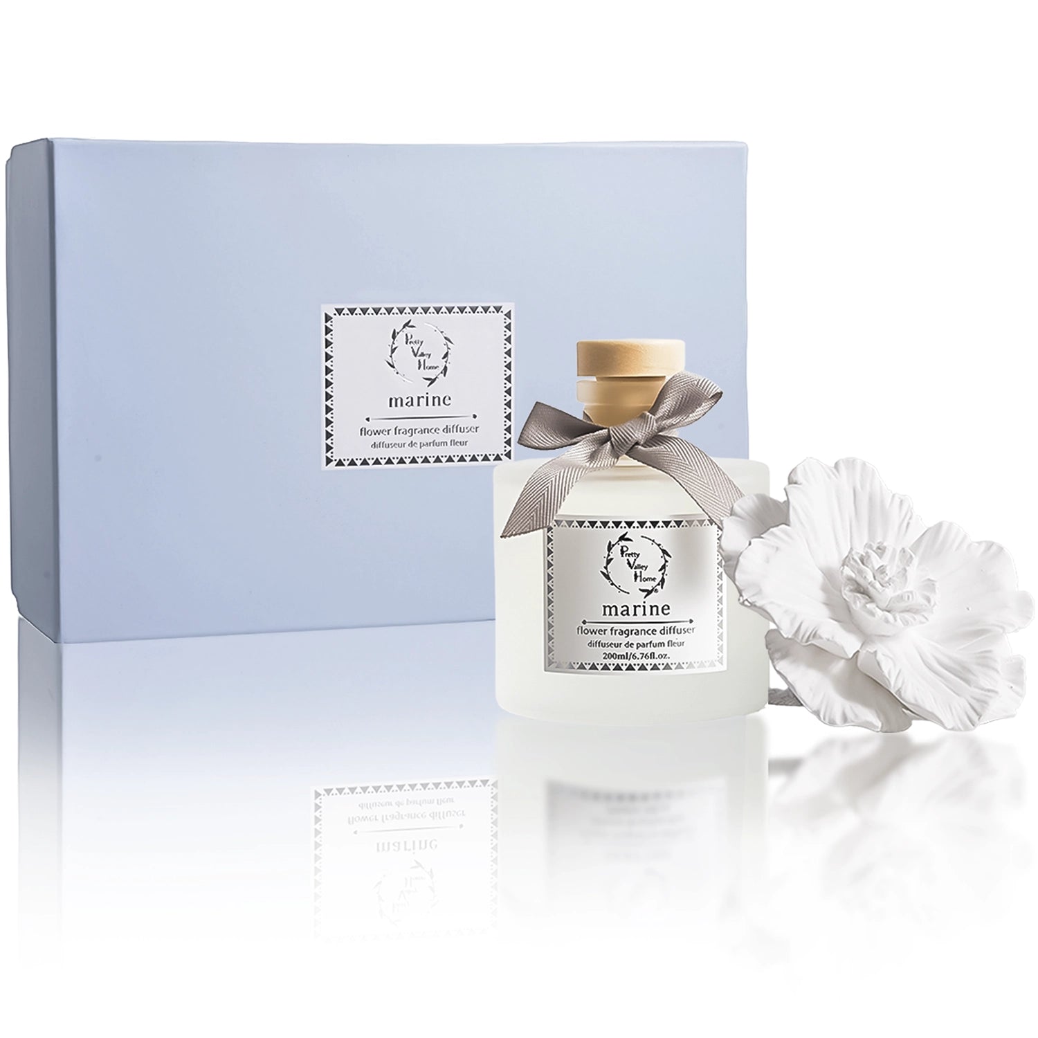 Blue Marine Ceramic Flower Diffuser Set