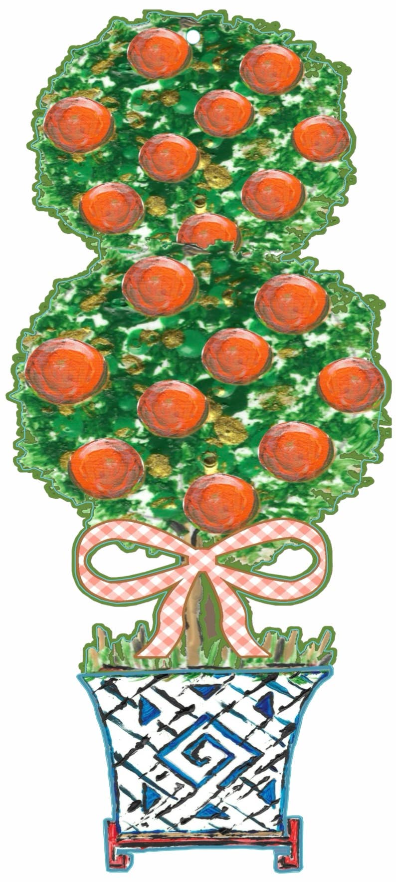 Designer Chinoiserie Fruit Topiary Door Hanger | Elevated Front Door Decor