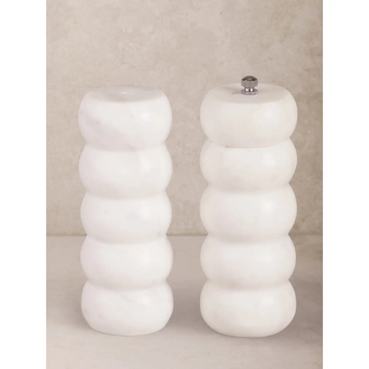Quinto Sculpted Marble Salt & Pepper Set