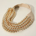 Gold Chunky Acrylic Beaded Magnetic Necklace | Elegant Necklaces