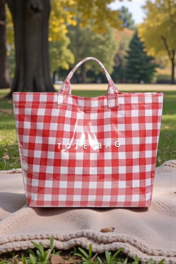 Tote Bag in Red Gingham