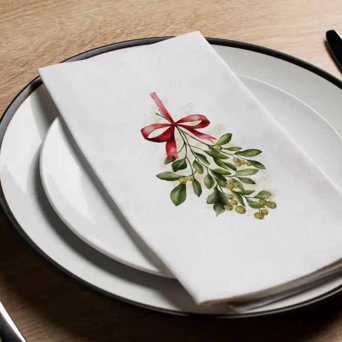Mistletoe Printed Paper Guest Towels | Beautiful Guest Towels