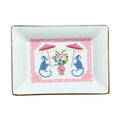 Cheeky Monkeys with Parasols & Ginger Jar Trinket Tray | Chinoiserie Tray
