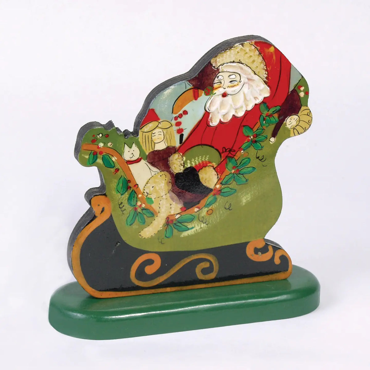 Vintage Style Hand-Painted Wooden Santa Silhouette | Vintage Christmas Home Decor