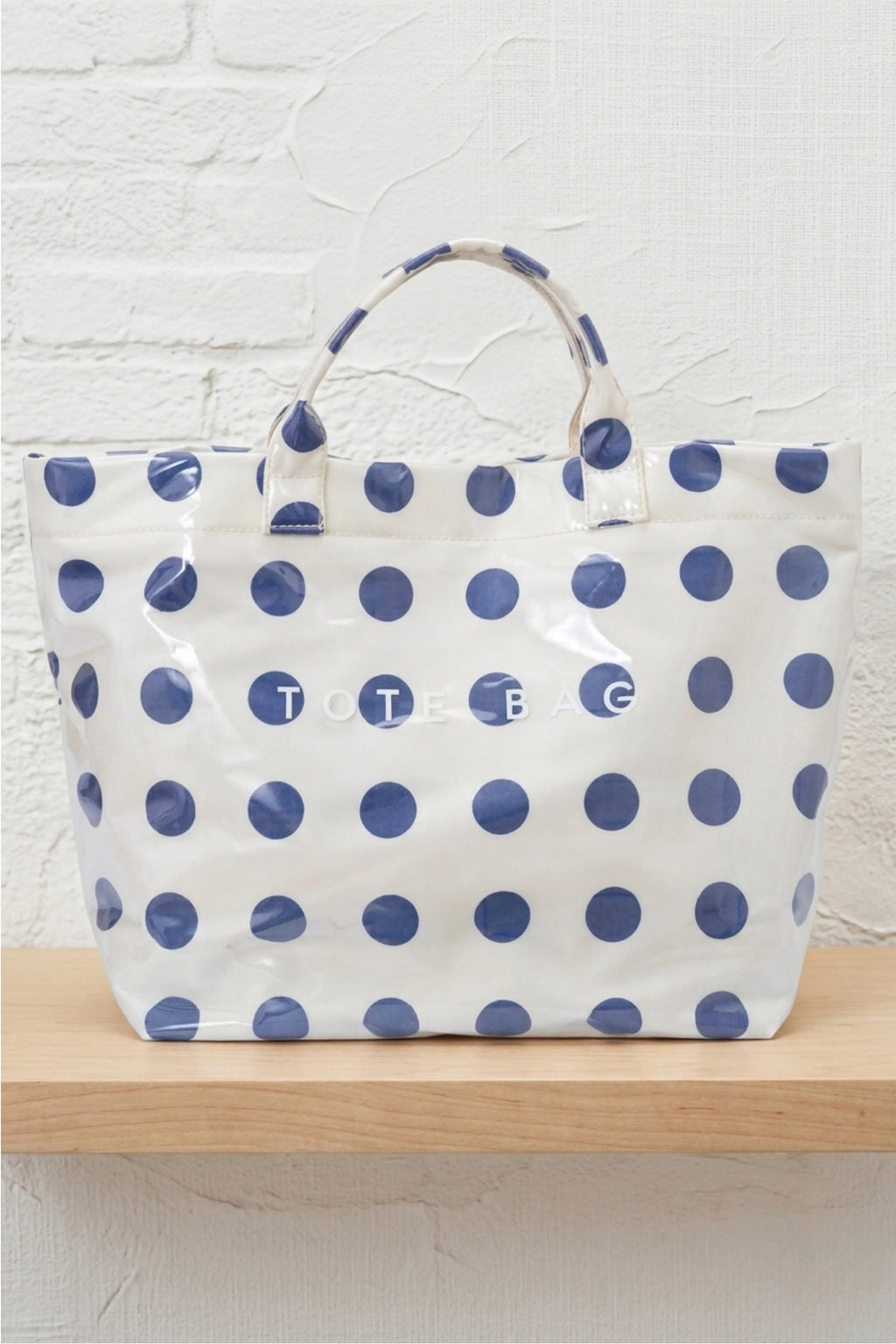 Tote Bag in Adorable Blue Polka Dot