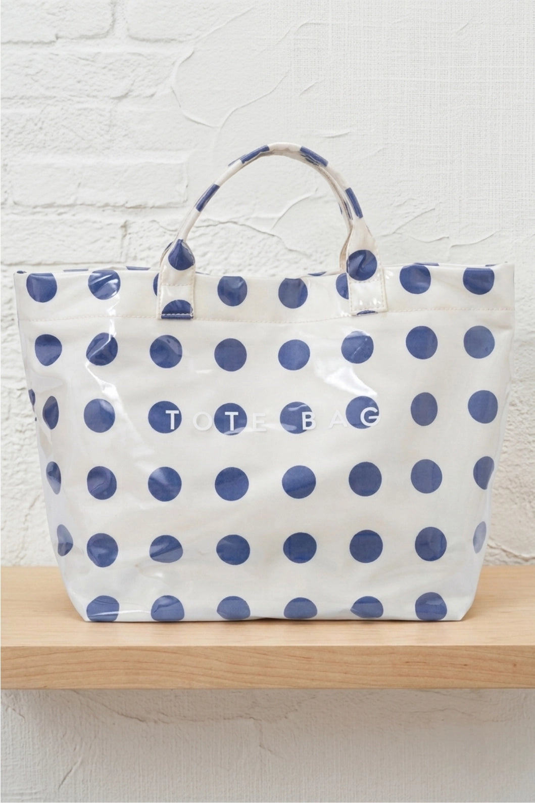 Tote Bag in Adorable Blue Polka Dot