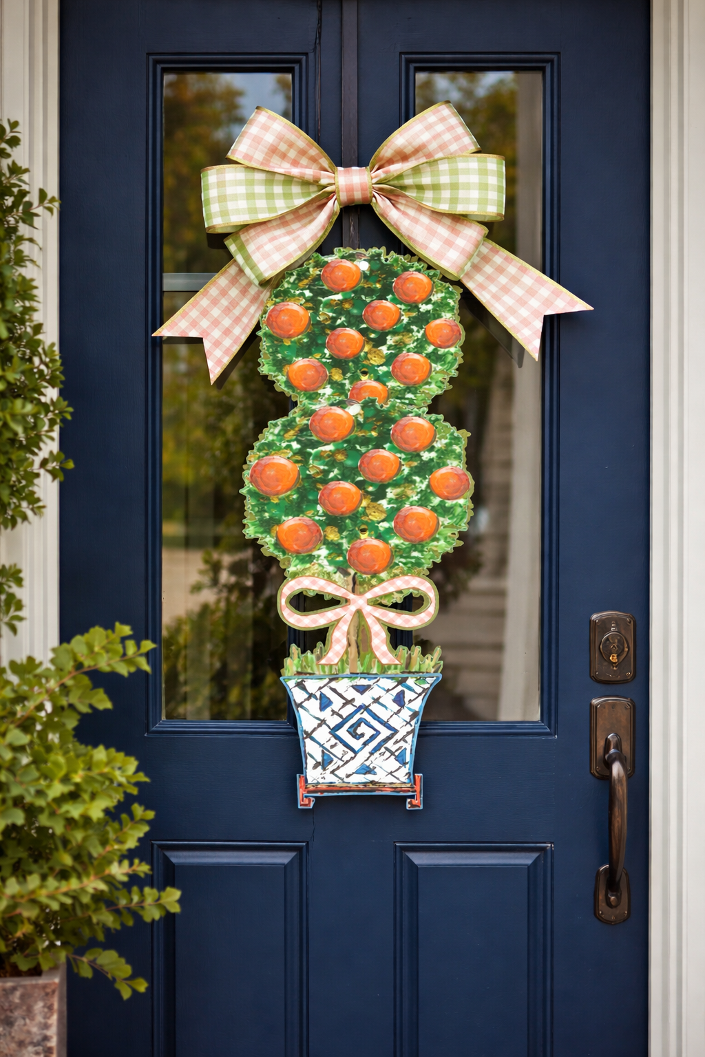 Designer Chinoiserie Fruit Topiary Door Hanger | Elevated Front Door Decor