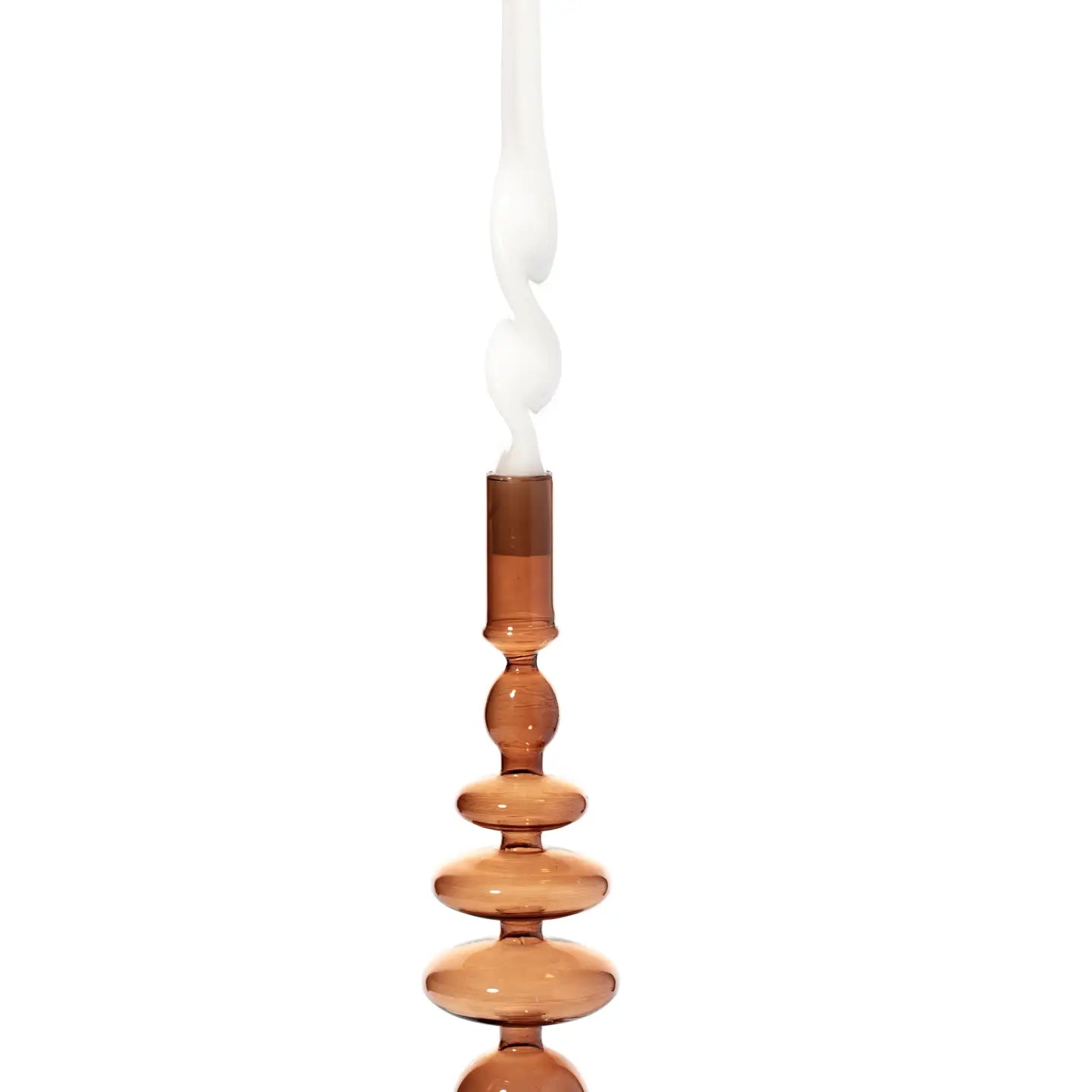 Taper Candlestick | Colored Glass | Champagne