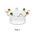 Colorful Beaded Crown-Shaped Glass Bowl - Colorway A
