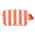 Orange Cabana Cosmetic Bag | Chic Travel Makeup & Toiletry Organizer for Women | The Posh Pagoda by K Willis Interiors