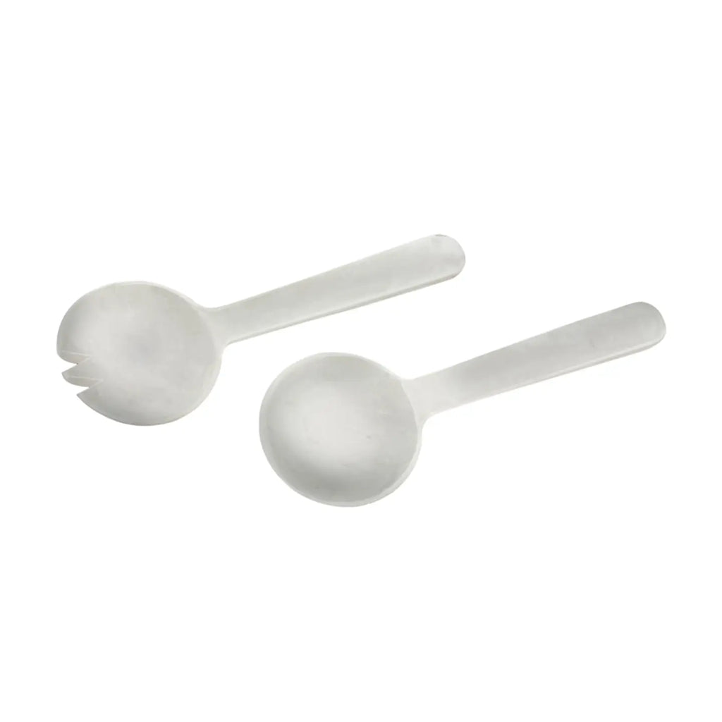 White Swirl Acrylic Bowl with Salad Servers