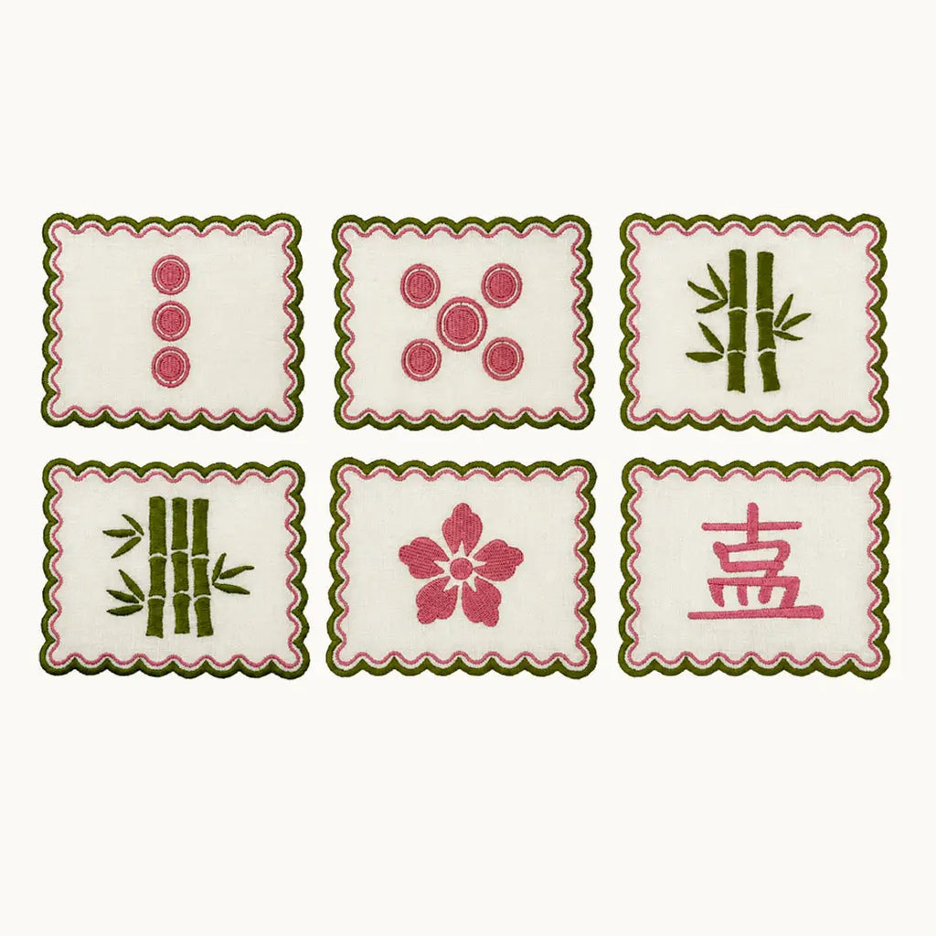 Mahjong Cocktail Napkins Set of 6
