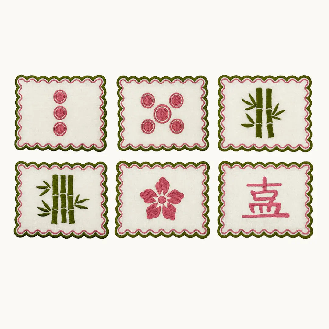 Mahjong Cocktail Napkins Set of 6