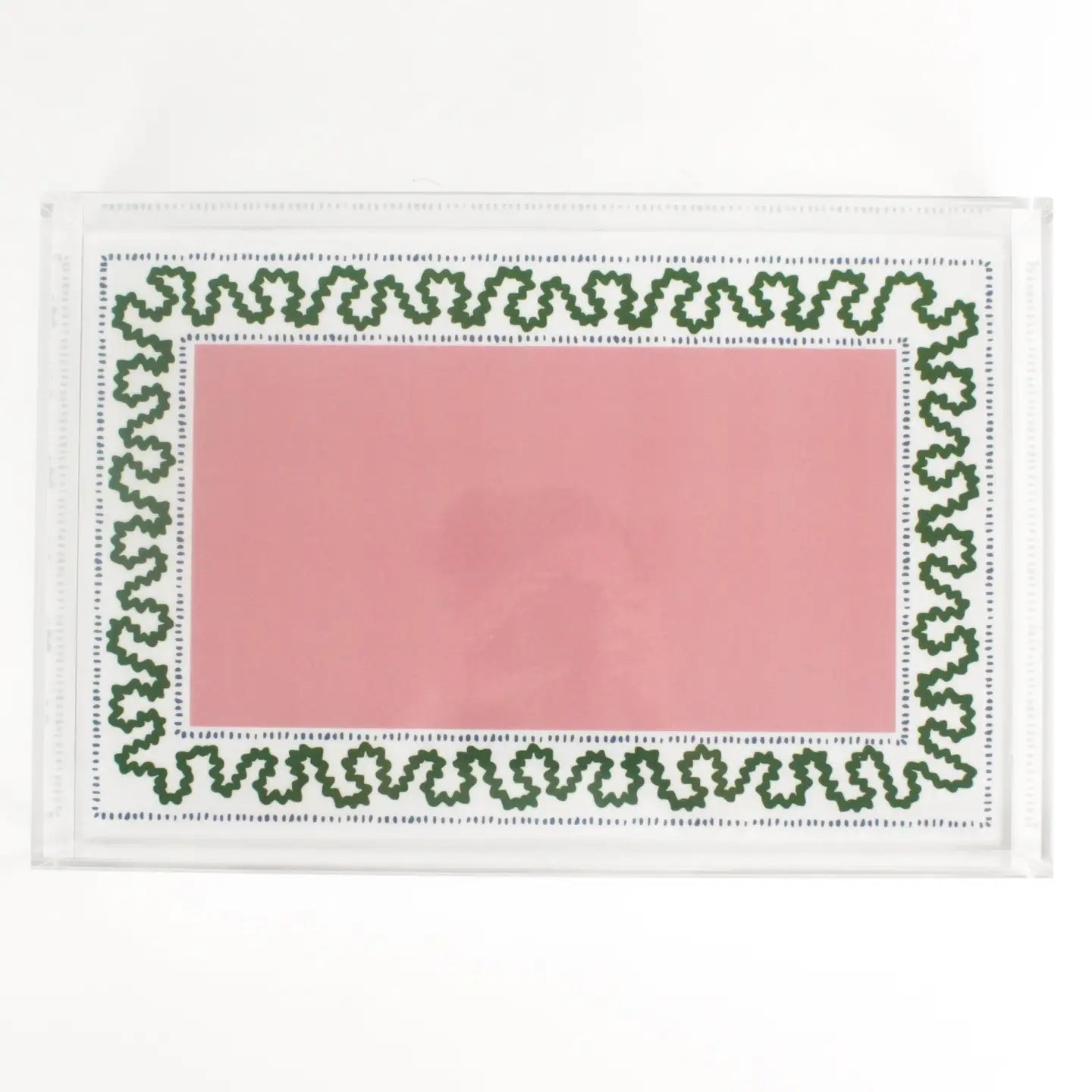 Palm Beach Style Green and Pink Acrylic Tray