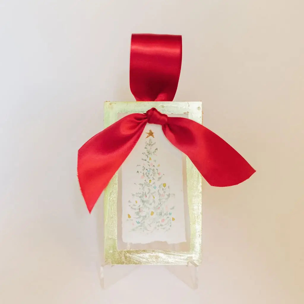 Hand Painted Watercolor Christmas Tree Acrylic Ornament | Hand Painted Acrylic Christmas Ornament