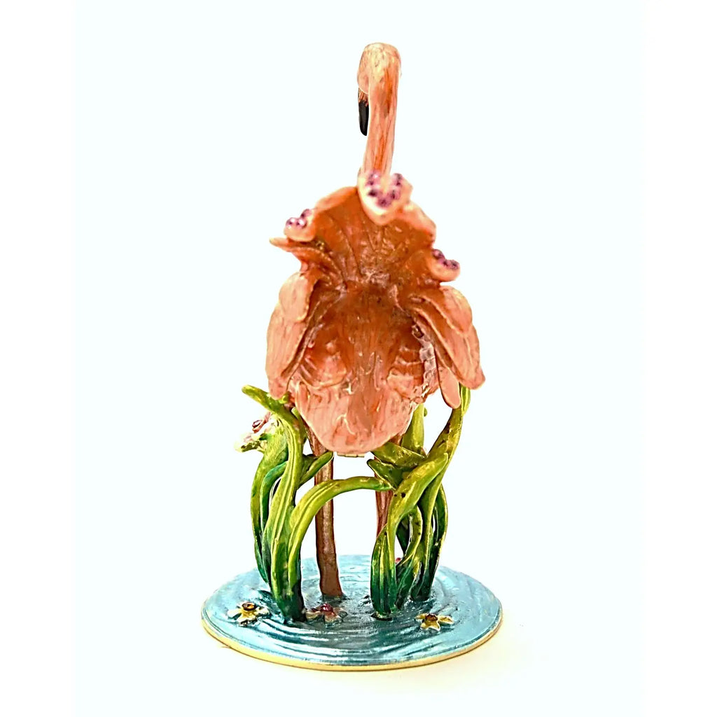 Hand Made Pink Flamingo Trinket Box | Palm Beach Home Decor