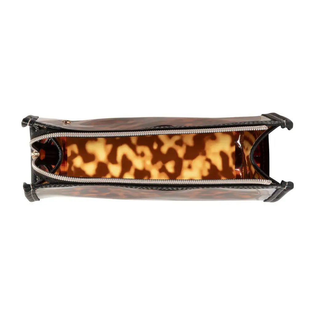 Miami Clearly Tortoise Medium Zip Cosmetic Bag