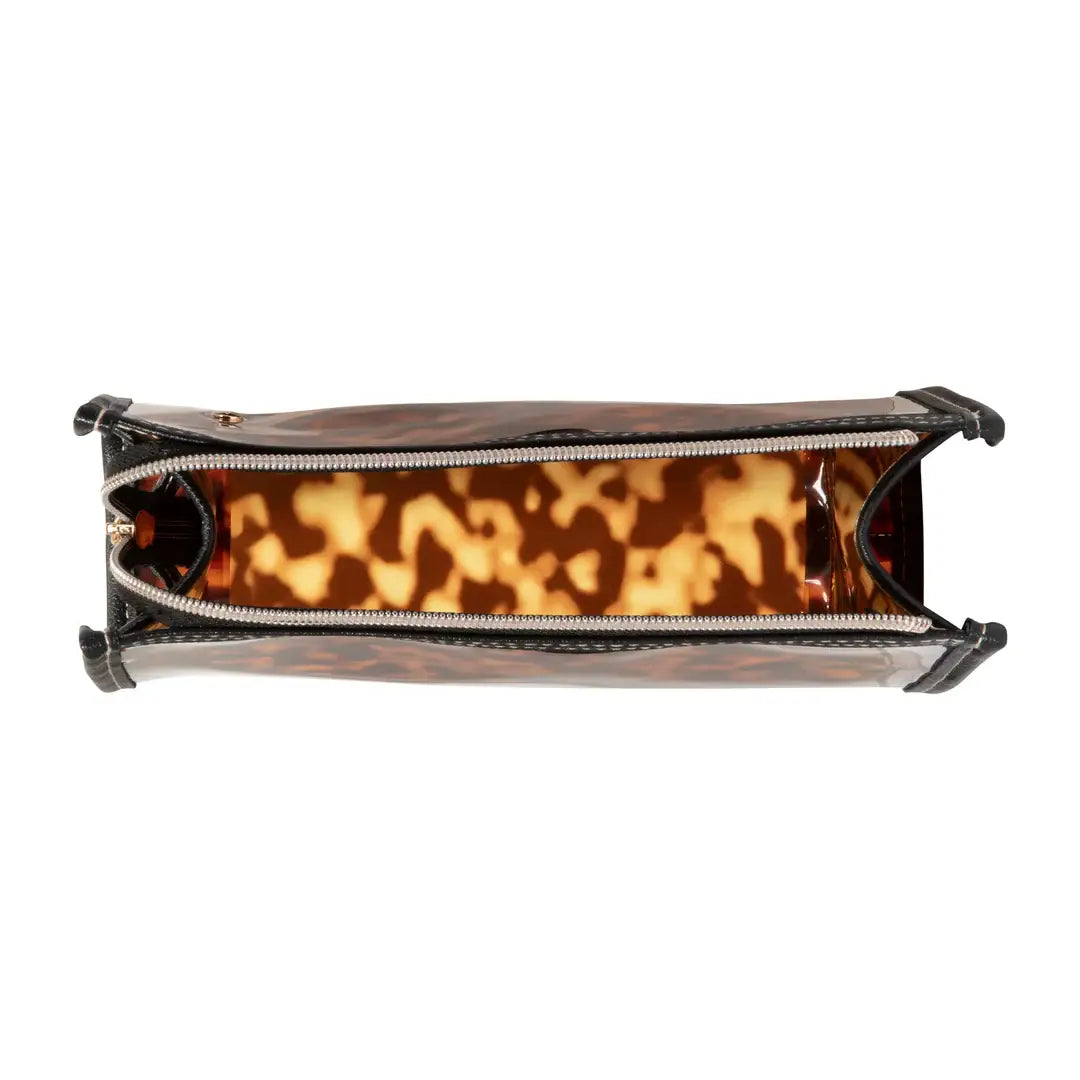Miami Clearly Tortoise Medium Zip Cosmetic Bag