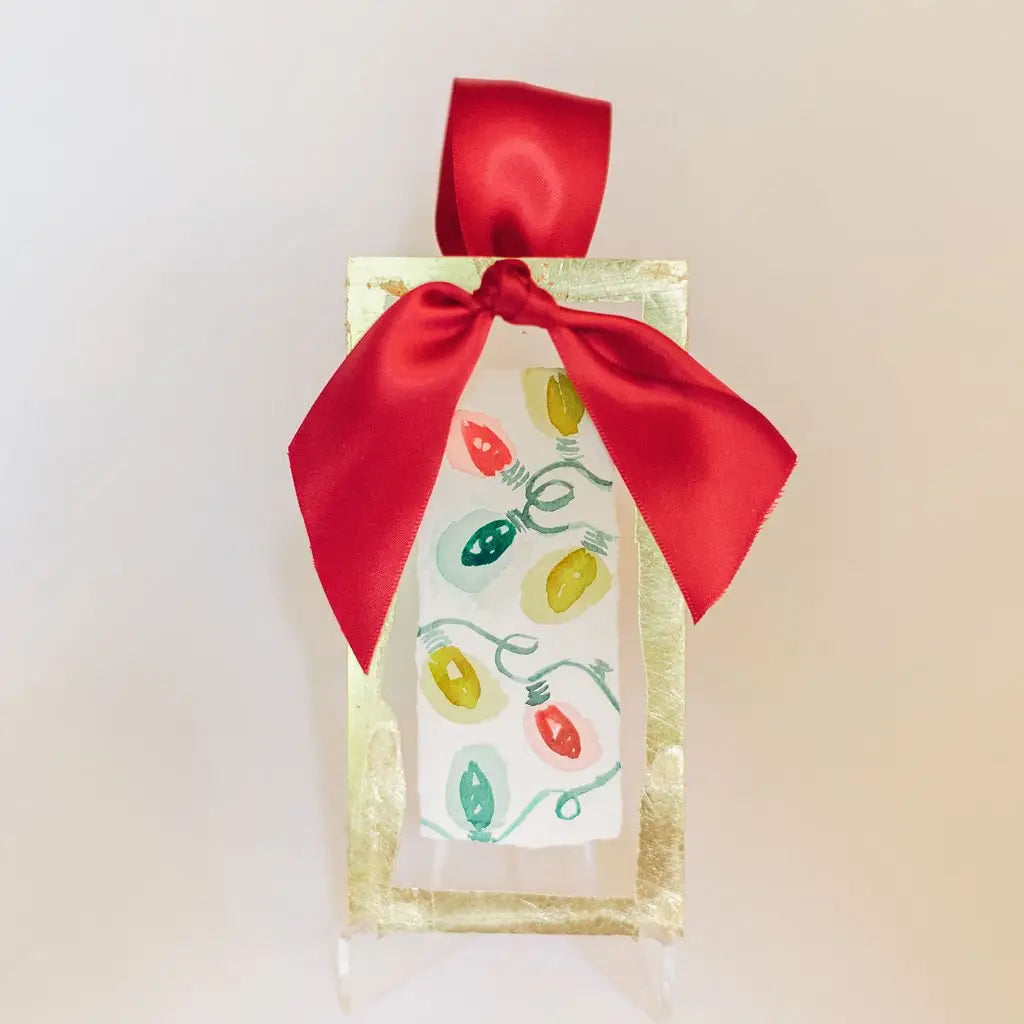 Christmas Lights Acrylic Plate Ornament| Hand Painted Watercolor Christmas Ornament