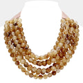 Tortoise Chunky Acrylic Beaded Magnetic Necklace | Chic Necklaces