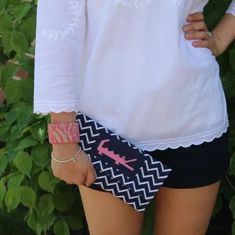 Needlepoint Alligator Clutch | Grandmillennial Statement Bag