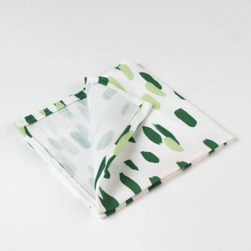 Brushstroke Green Dinner No Iron Party Napkins Set of 4