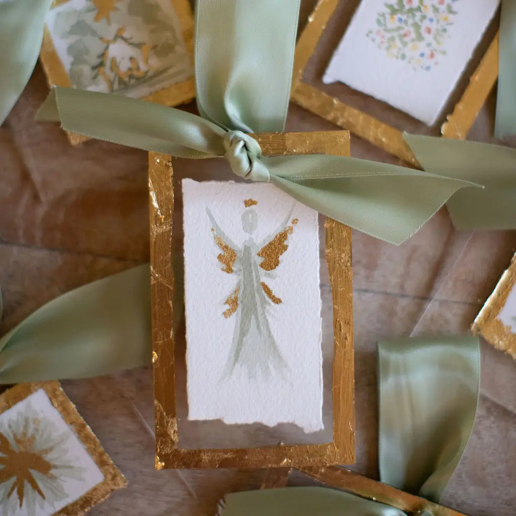 Hand Painted Angel Watercolor Acrylic Ornament | Angel Christmas Ornament