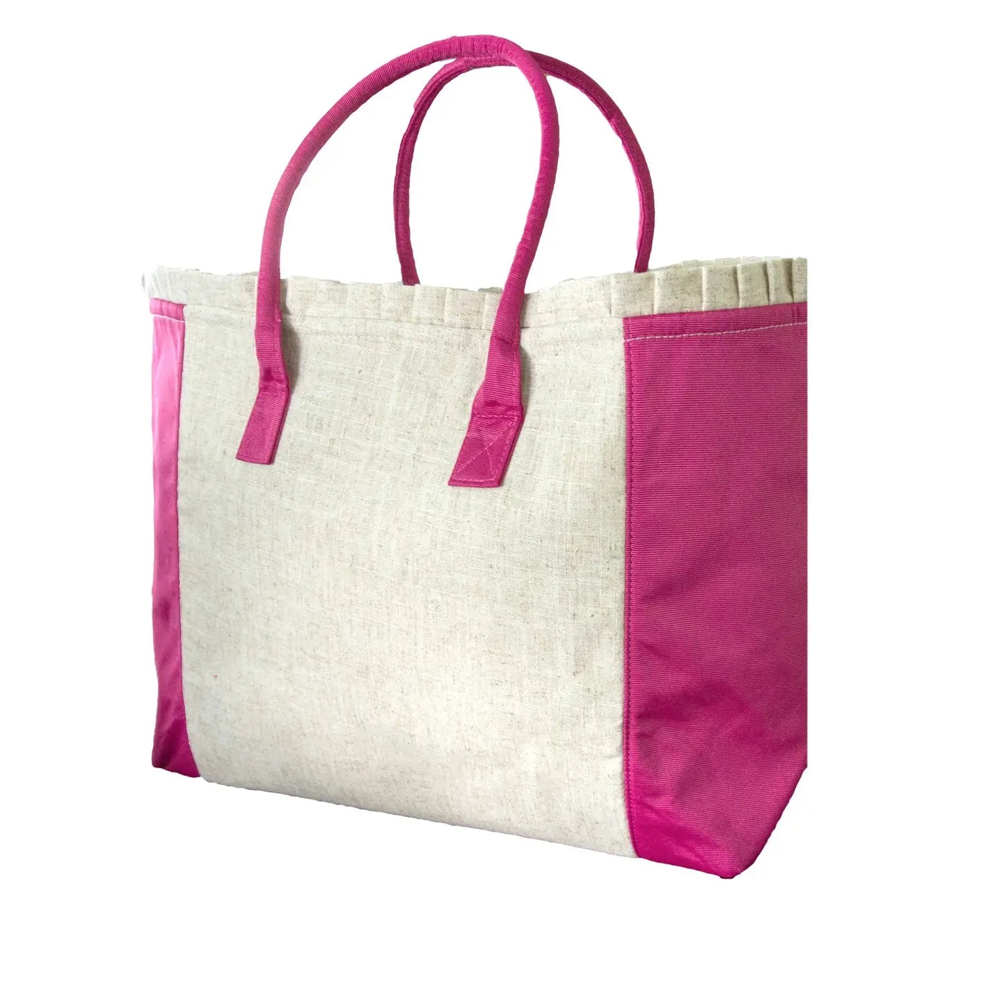 Adorable Pleated Linen Weekender Tote