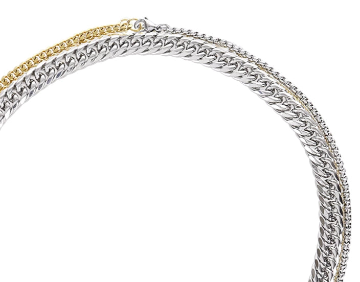 Evil Eye Carabiner 3-Strand Necklace | Layered Necklace
