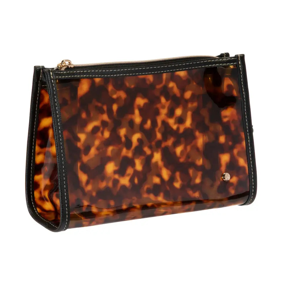 Miami Clearly Tortoise Medium Zip Cosmetic Bag