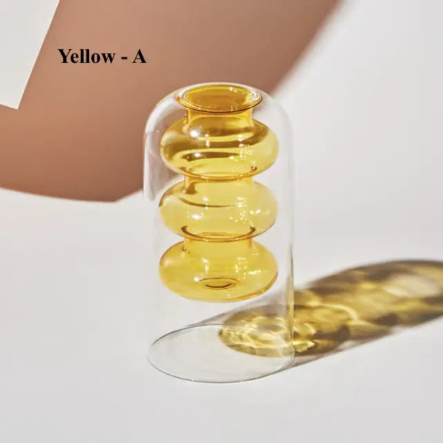 Nordic Colored Glass Hydroponic Vase – Yellow
