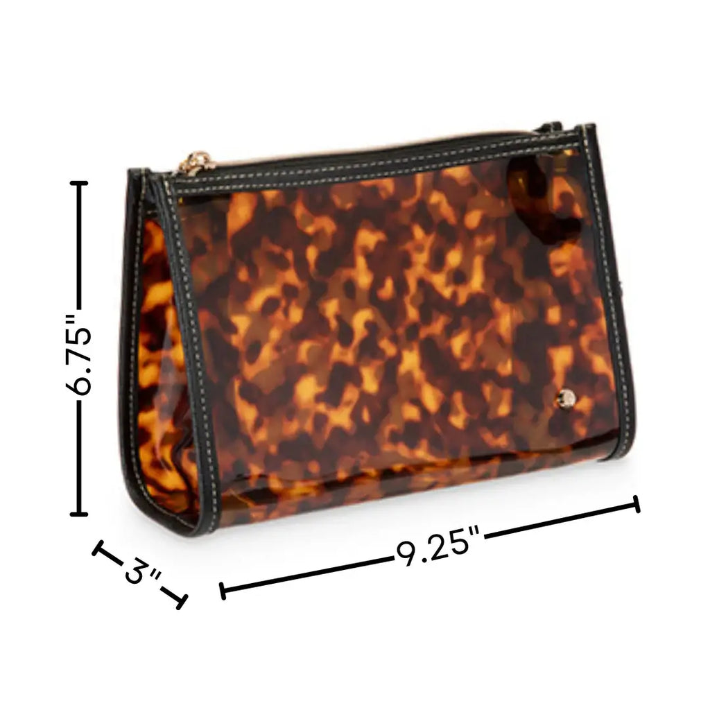 Miami Clearly Tortoise Medium Zip Cosmetic Bag