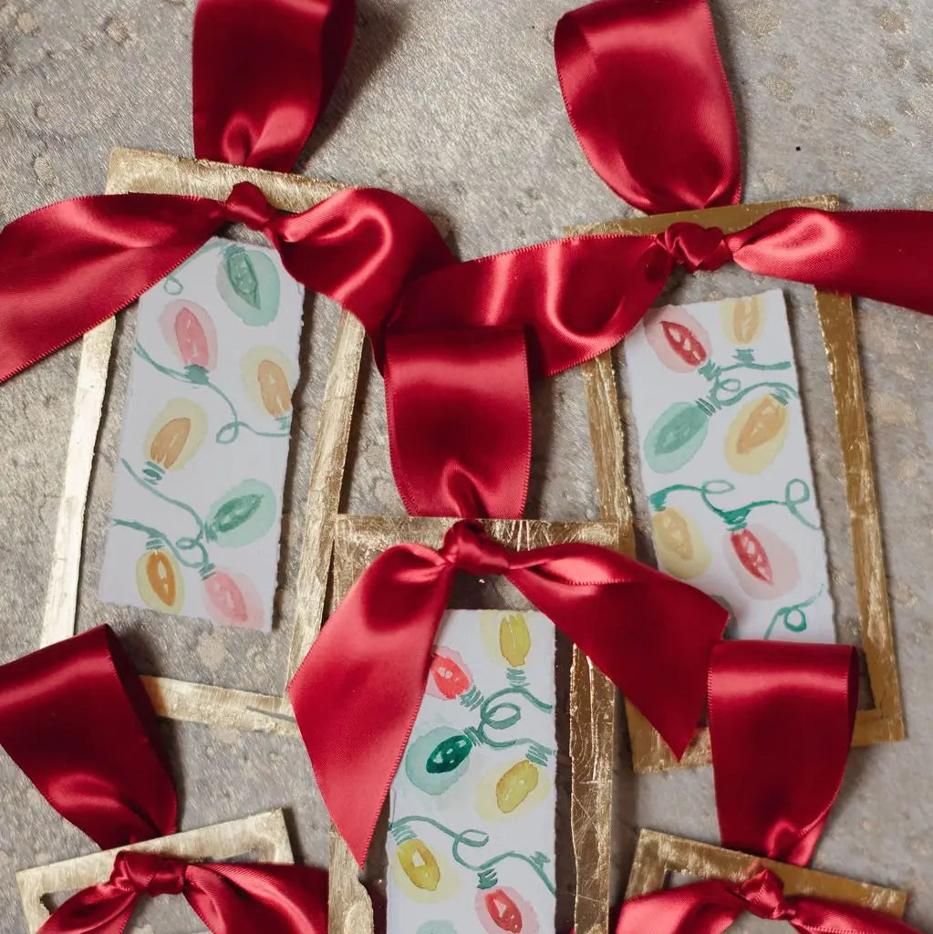 Christmas Lights Acrylic Plate Ornament| Hand Painted Watercolor Christmas Ornament