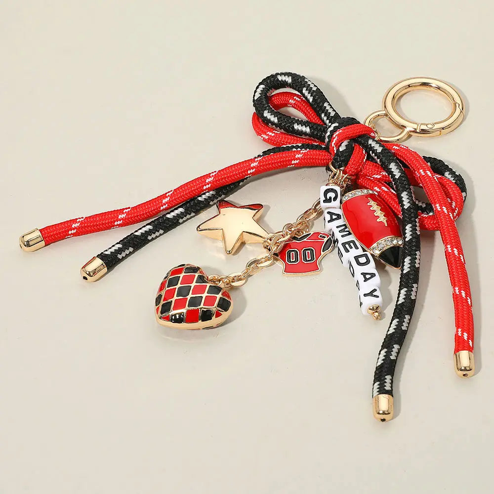Game Day Football Charm Keychain & Bag Charm