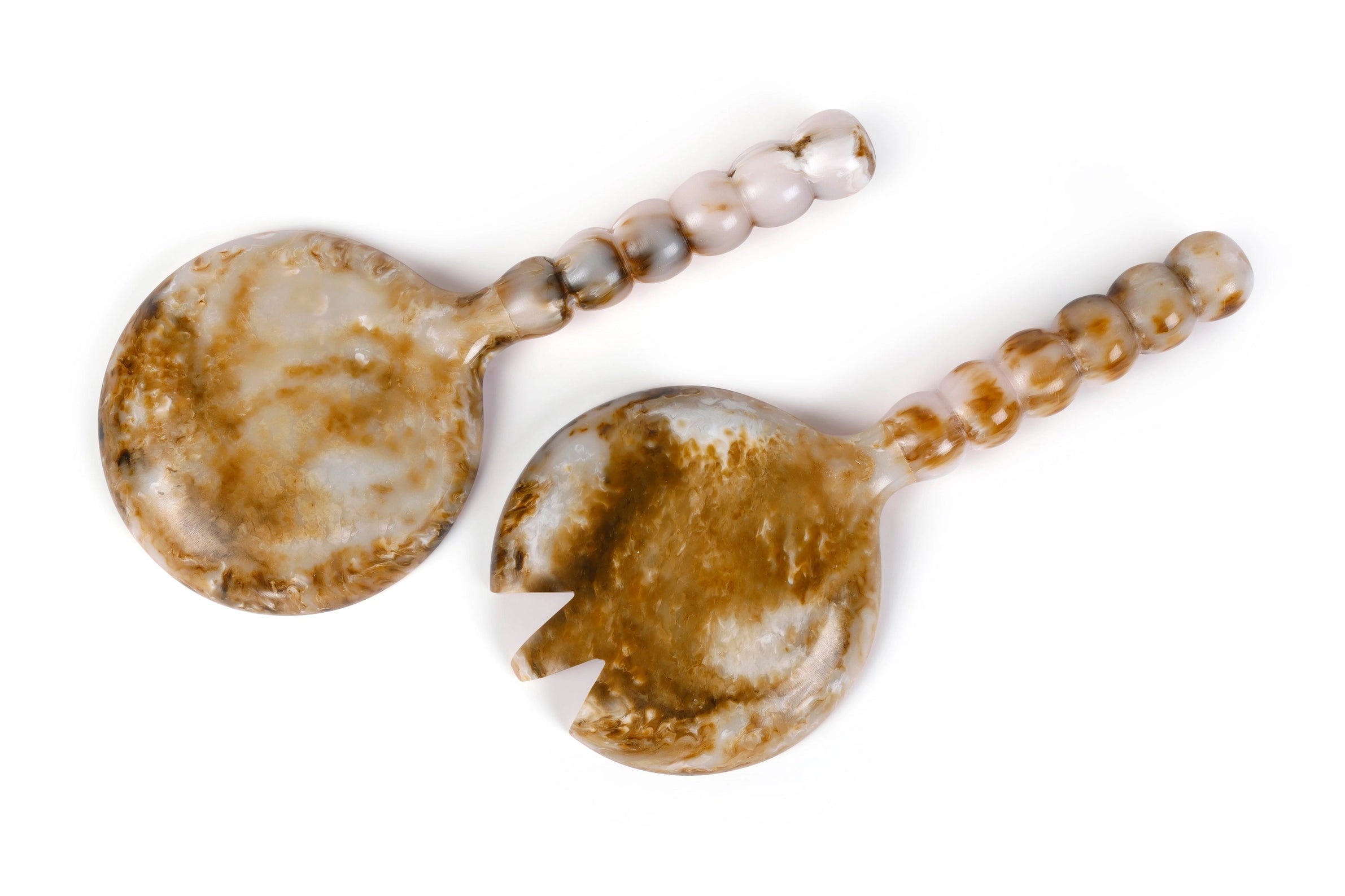 Resin Salad Servers Brown Set of 2