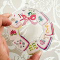 Mahjong Tile Wreath Watercolor Acrylic Ornament | Unique Mahjong Acrylic Ornament