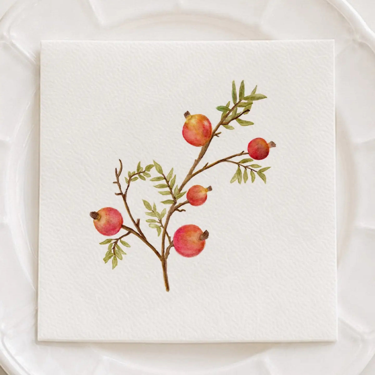 Rimon Branch Cocktail Napkin | Beautiful Cocktail Napkins