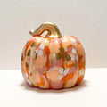 Hand-Painted Abstract Orange Ceramic Pumpkin | Elegant Fall Home Decor