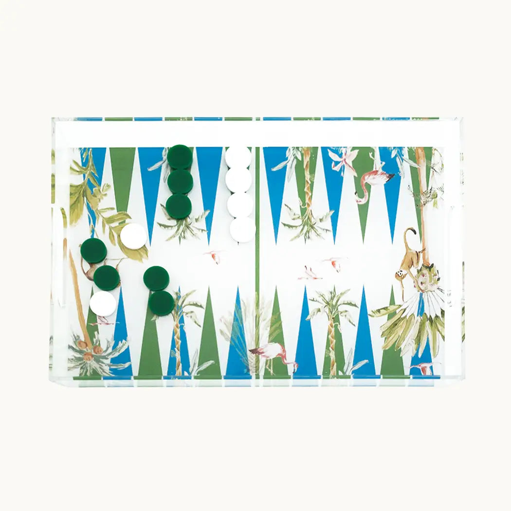 Acrylic Backgammon Tray | Chic Lucite Game Board Decor