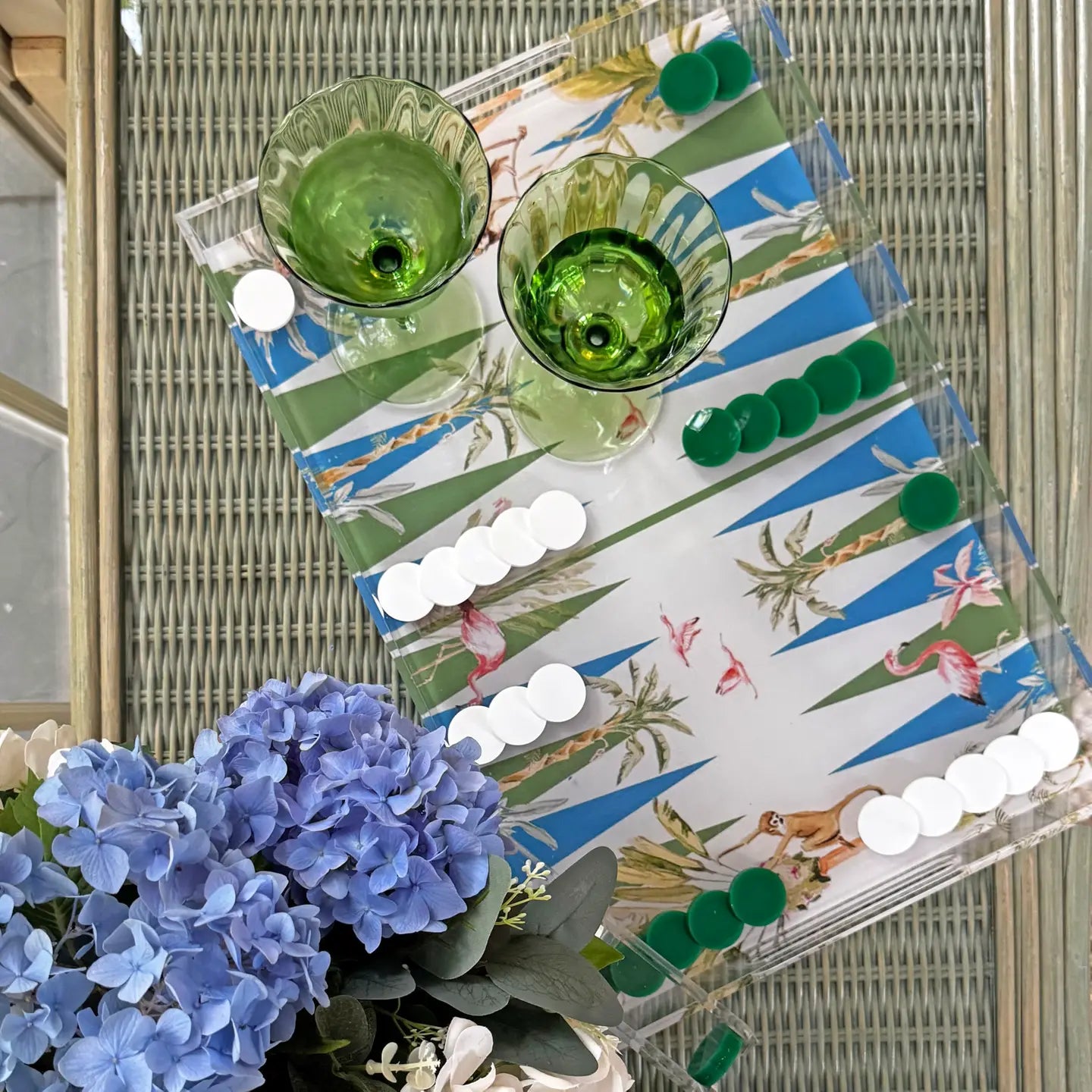 Acrylic Backgammon Tray | Chic Lucite Game Board Decor