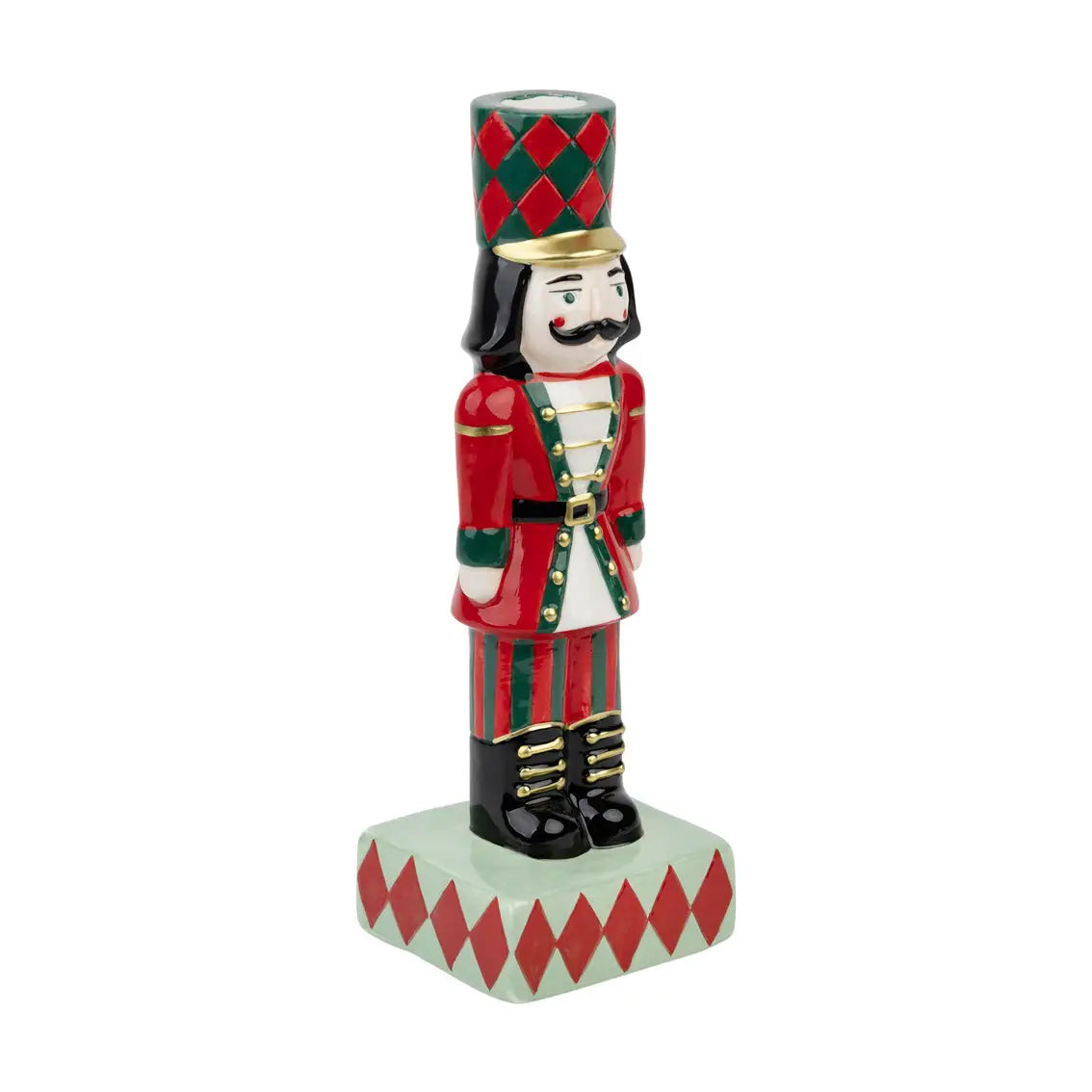 Hand-Painted Nutcracker Candlestick | Traditional Christmas Decor