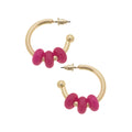 Olivia Fuchsia Gemstone Hoop Earrings