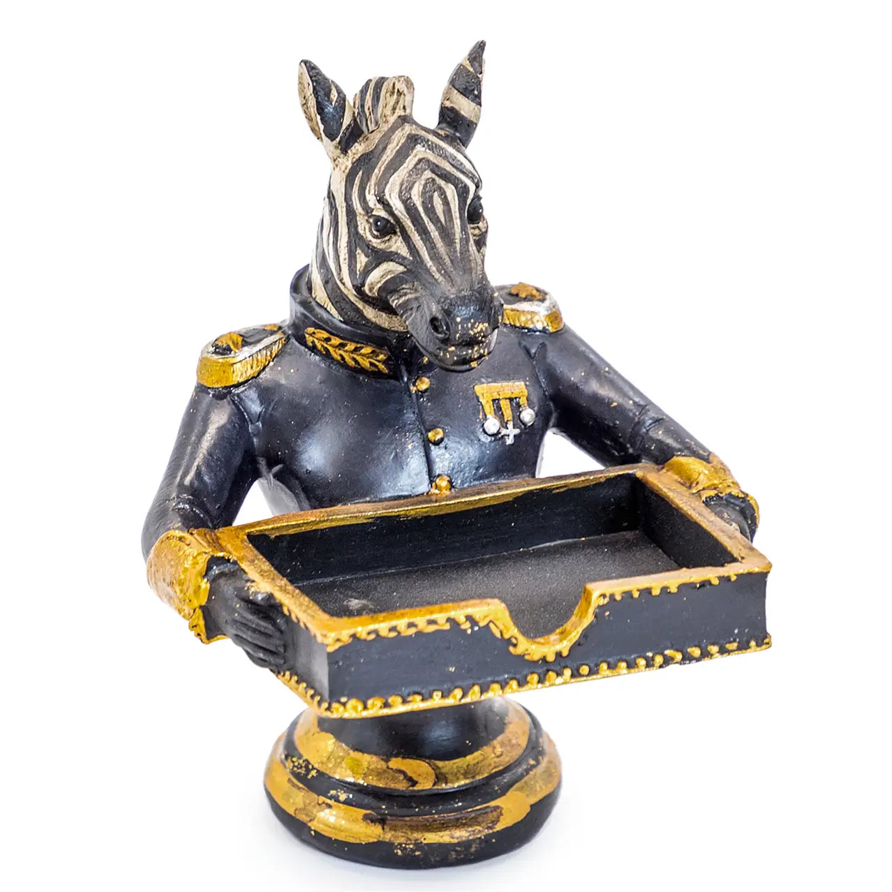 Gentry Zebra Decorative Card Holder & Catchall Tray